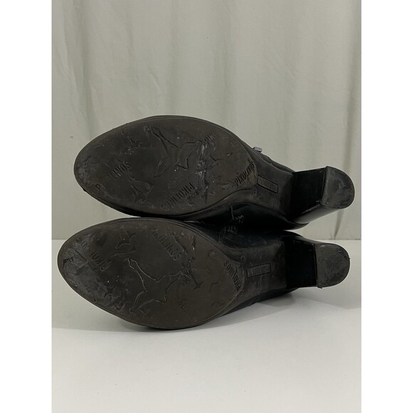 Pikolinos Verona Women 40 Black Leather Mid-Calf Zip Boots Ankle Heels Boho - Picture 9 of 13